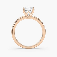 Delicate Four-Prong Cushion Cut Solitaire Engagement Ring