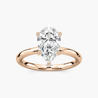 Delicate Four-Prong Pear Shaped Solitaire Engagement Ring