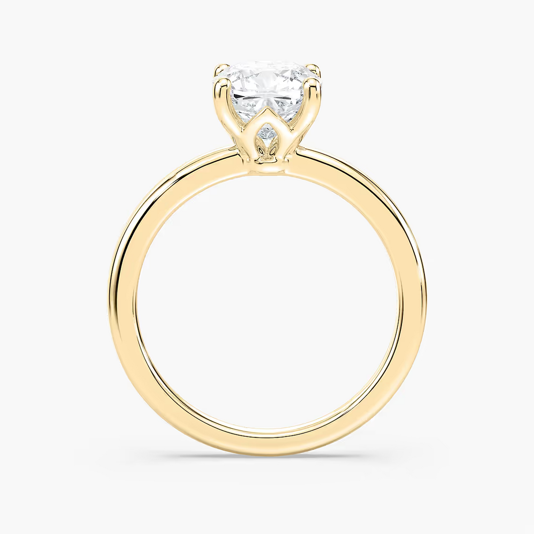 Delicate Four-Prong Cushion Cut Solitaire Engagement Ring