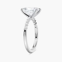 Radiant Cut Shared Prong Side Stone Engagement Ring