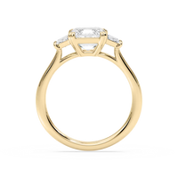 Double Prong Asscher Cut Three Stone Engagement Ring