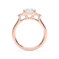 Double Prong Radiant Cut Three Stone Engagement Ring