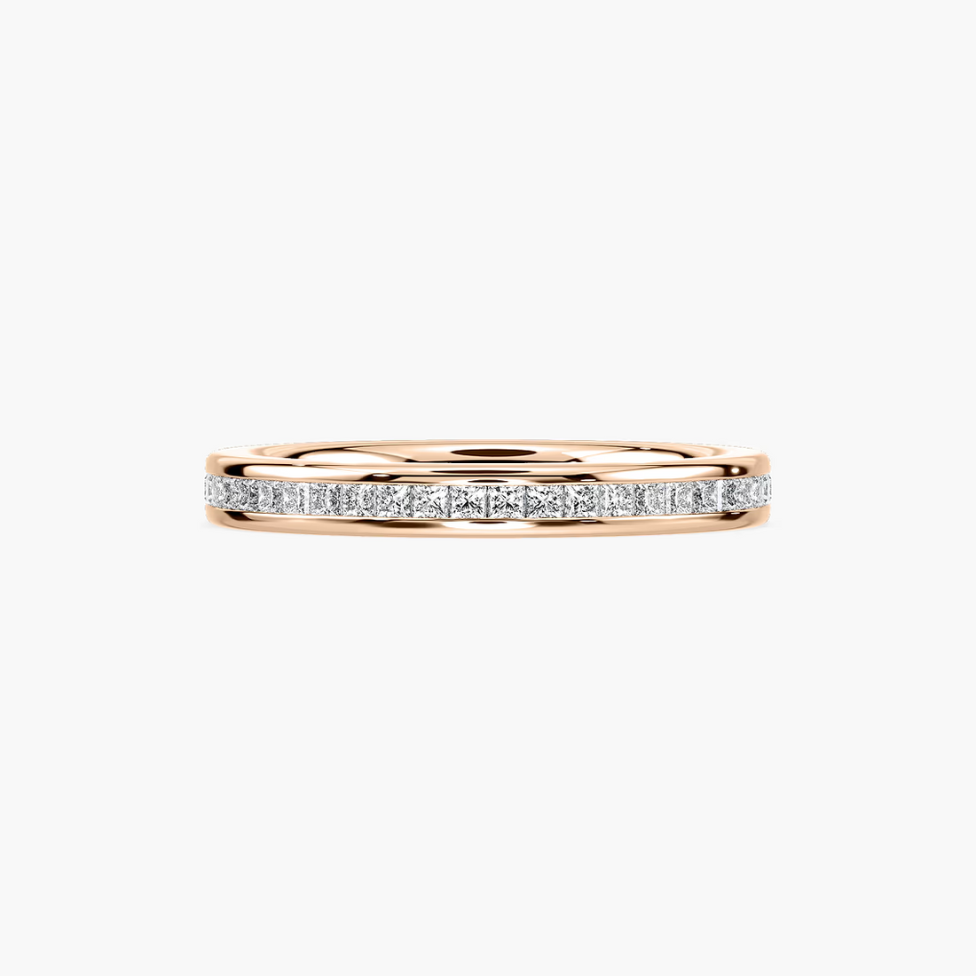 Princess Cut Channel Set Wedding Band