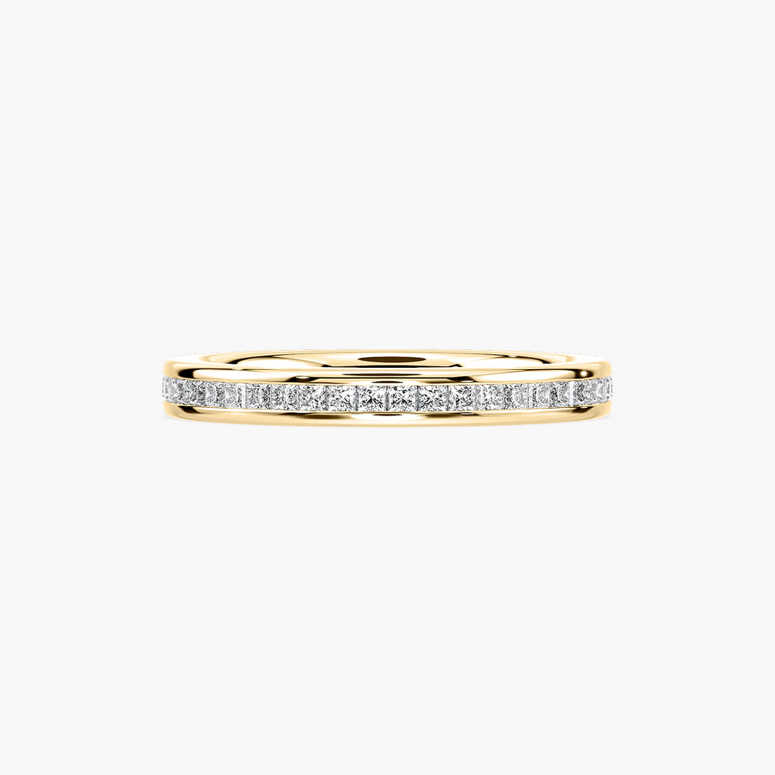 Princess Cut Channel Set Wedding Band