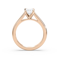 Solitaire Emerald Cut Cathedral Engagement Ring