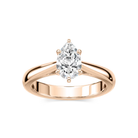 Solitaire Pear Cut Cathedral Engagement Ring