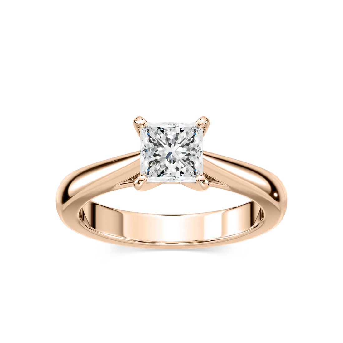 Solitaire Princess Cut Cathedral Engagement Ring