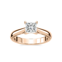 Solitaire Princess Cut Cathedral Engagement Ring