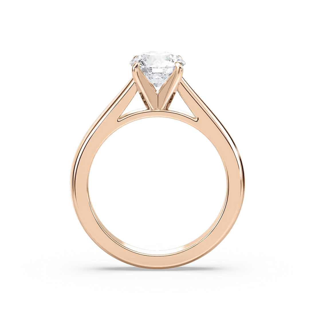 Solitaire Round Cut Cathedral Engagement Ring
