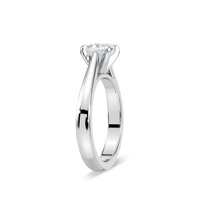 Solitaire Cushion Cut Cathedral Engagement Ring