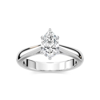 Solitaire Pear Cut Cathedral Engagement Ring
