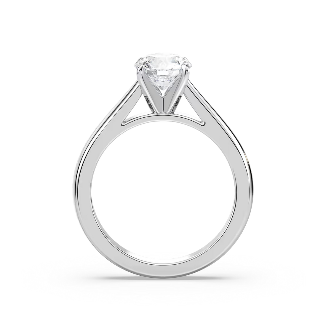 Solitaire Round Cut Cathedral Engagement Ring