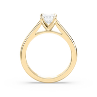 Solitaire Emerald Cut Cathedral Engagement Ring