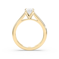 Solitaire Oval Cut Cathedral Engagement Ring
