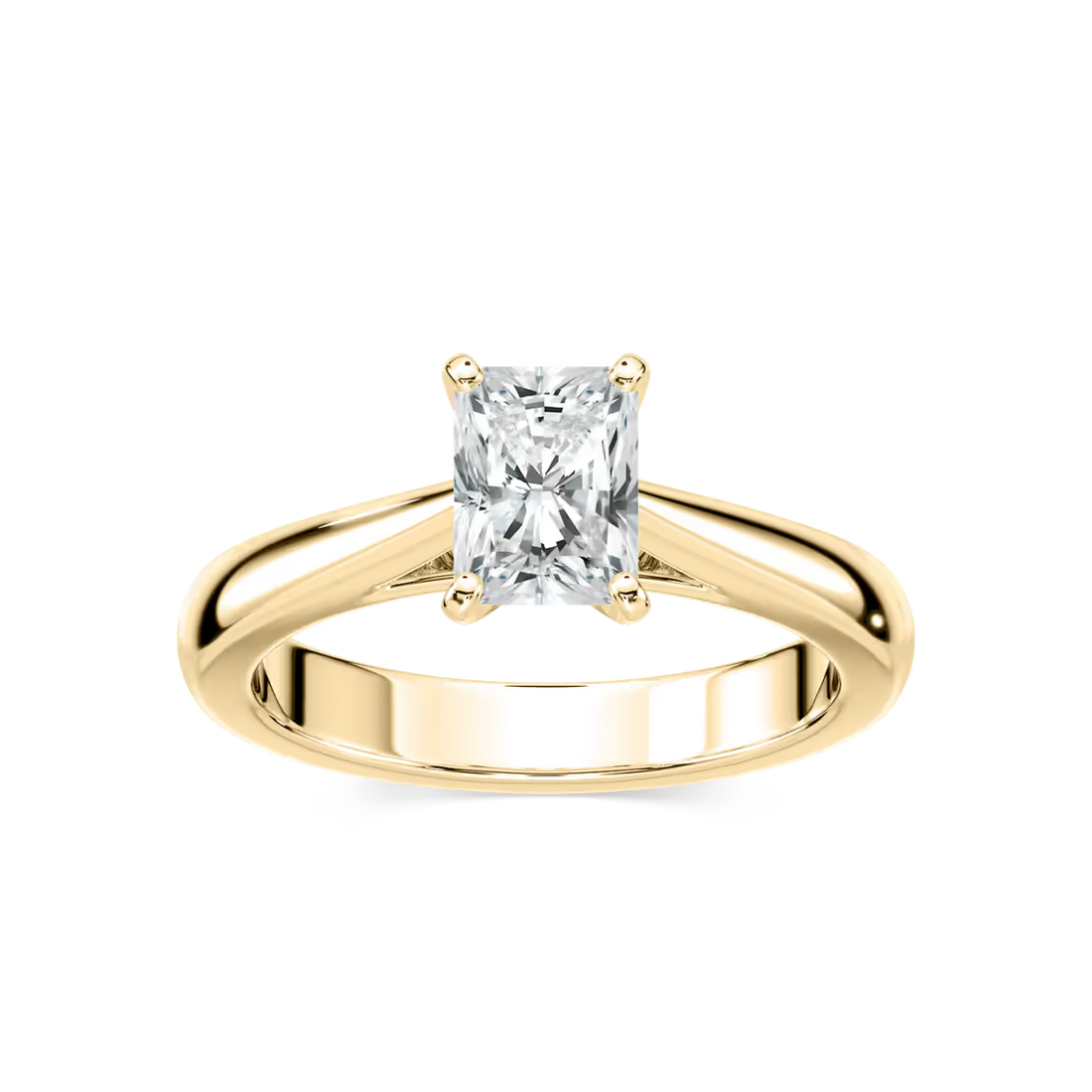 Solitaire Radiant Cut Cathedral Engagement Ring
