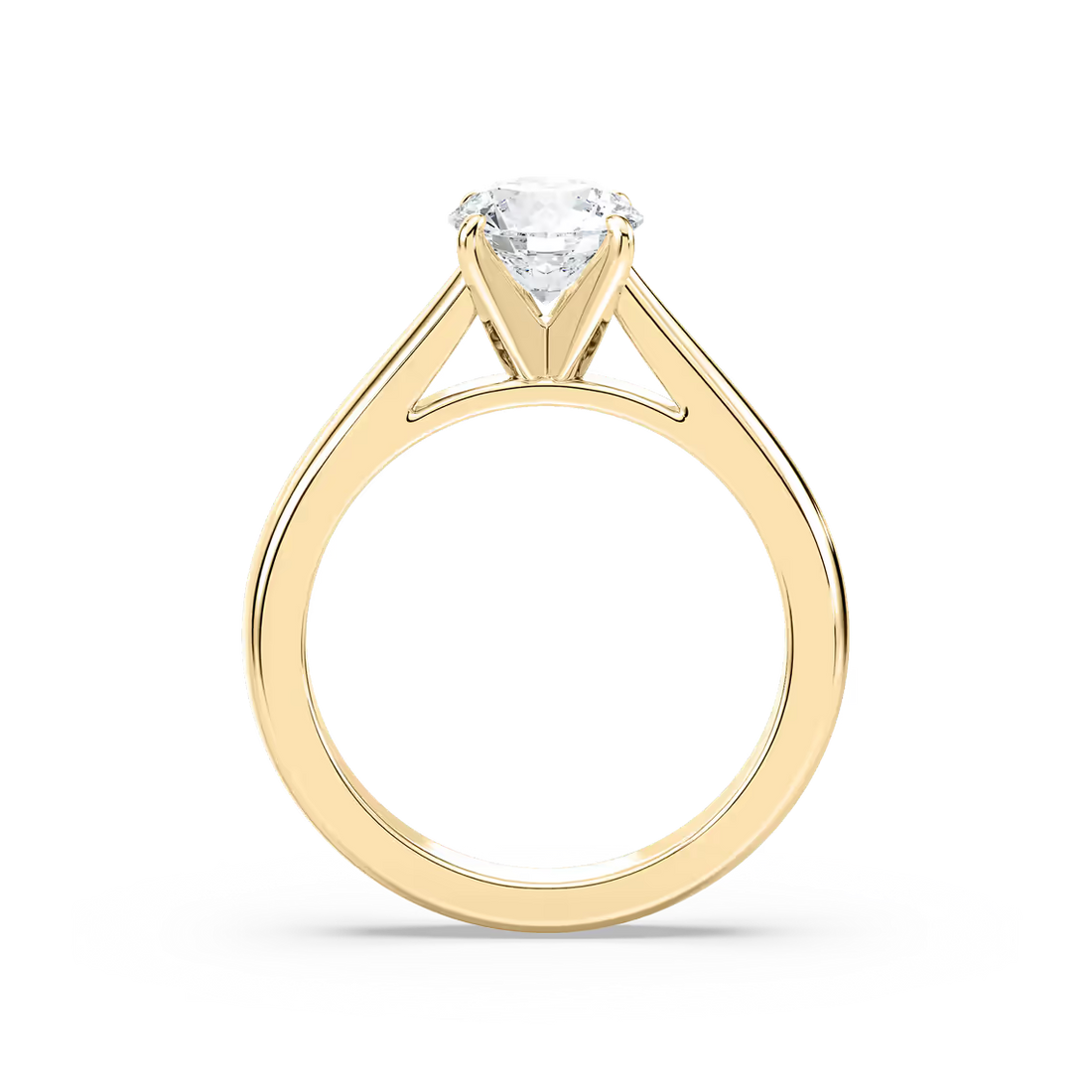 Solitaire Round Cut Cathedral Engagement Ring