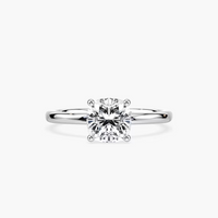Delicate Four-Prong Cushion Cut Solitaire Engagement Ring