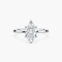 Delicate Four-Prong Marquise Cut Solitaire Engagement Ring