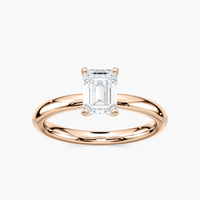 Four-Prong Emerald Cut Solitaire Engagement Ring