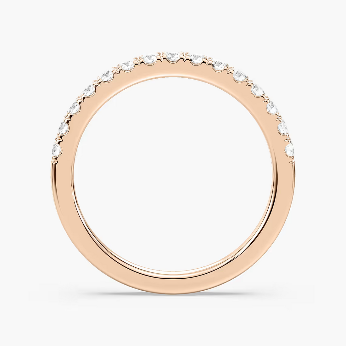 Round Shaped Pave Set Wedding Band