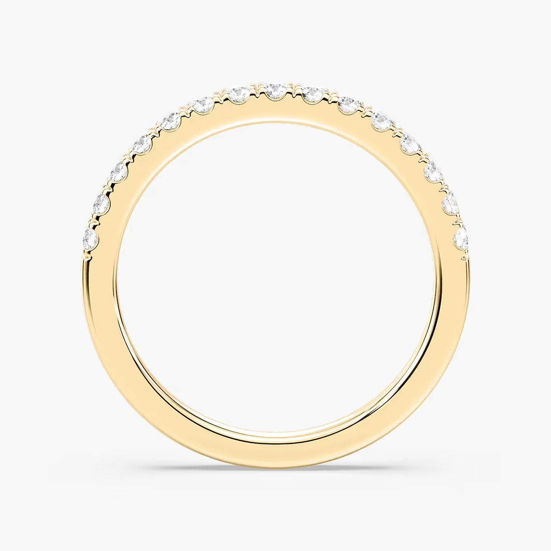 Round Shaped Pave Set Wedding Band