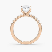 Radiant Cut Shared Prong Side Stone Engagement Ring