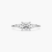 Princess Cut Three Stone Engagement Ring