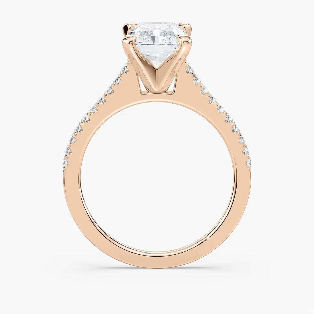 Pavé Set Radiant Cut Engagement Ring