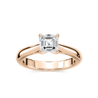 Solitaire Asscher Cut Cathedral Engagement Ring
