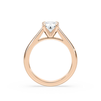 Solitaire Cushion Cut Cathedral Engagement Ring