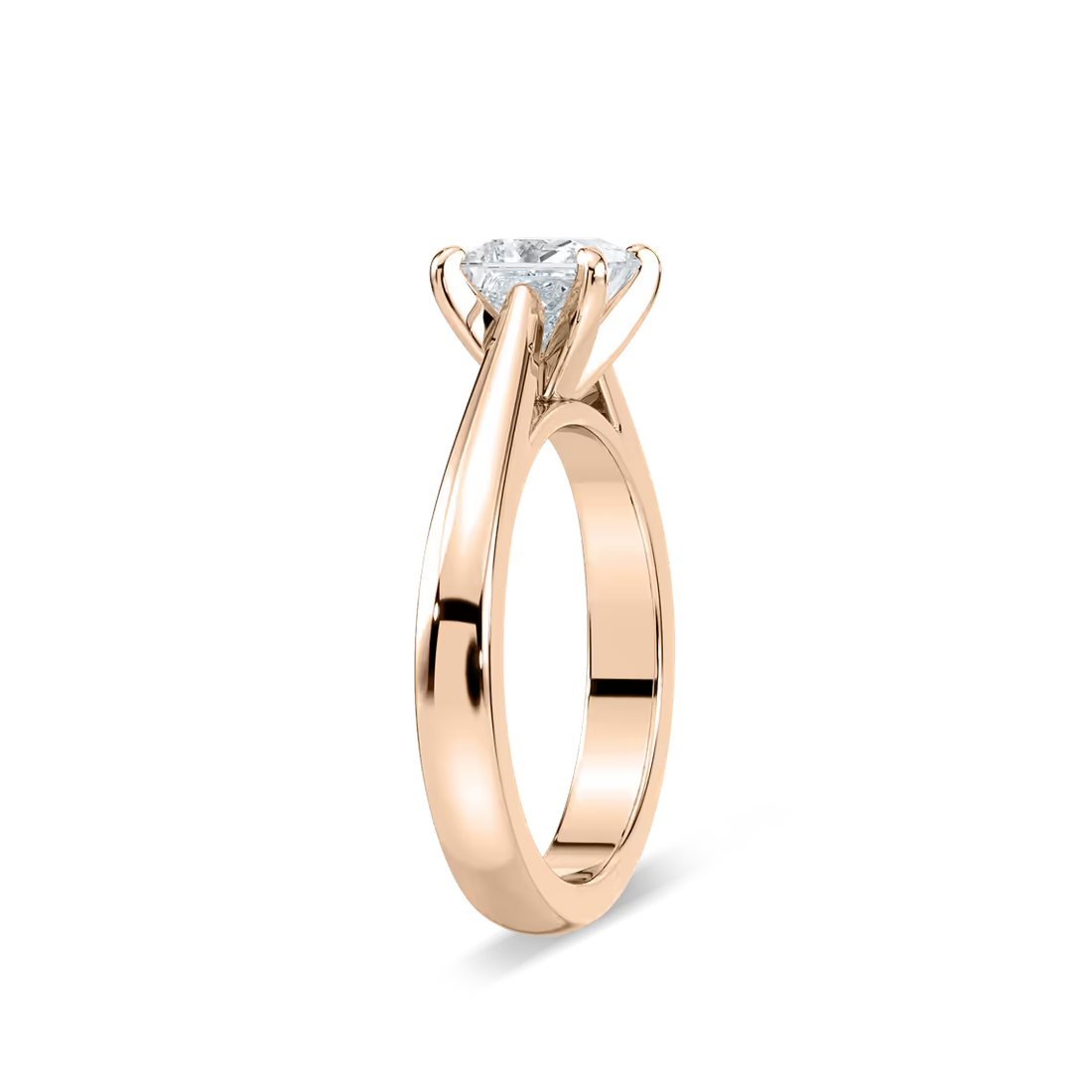 Solitaire Princess Cut Cathedral Engagement Ring
