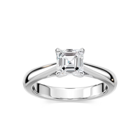Solitaire Asscher Cut Cathedral Engagement Ring