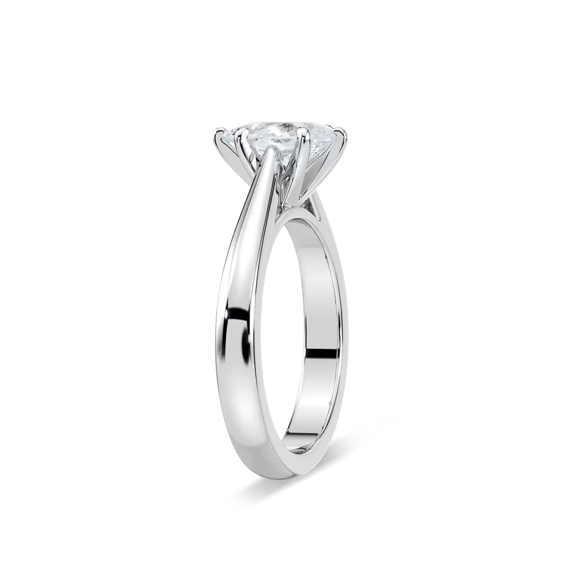 Solitaire Pear Cut Cathedral Engagement Ring