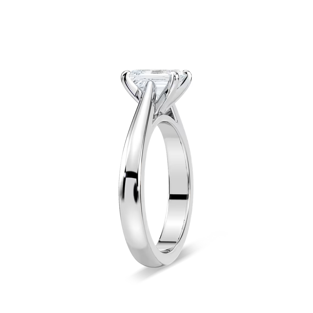 Solitaire Radiant Cut Cathedral Engagement Ring