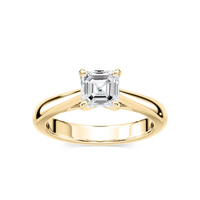 Solitaire Asscher Cut Cathedral Engagement Ring