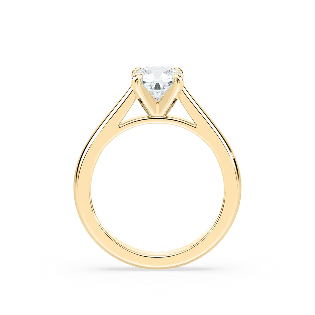Solitaire Cushion Cut Cathedral Engagement Ring