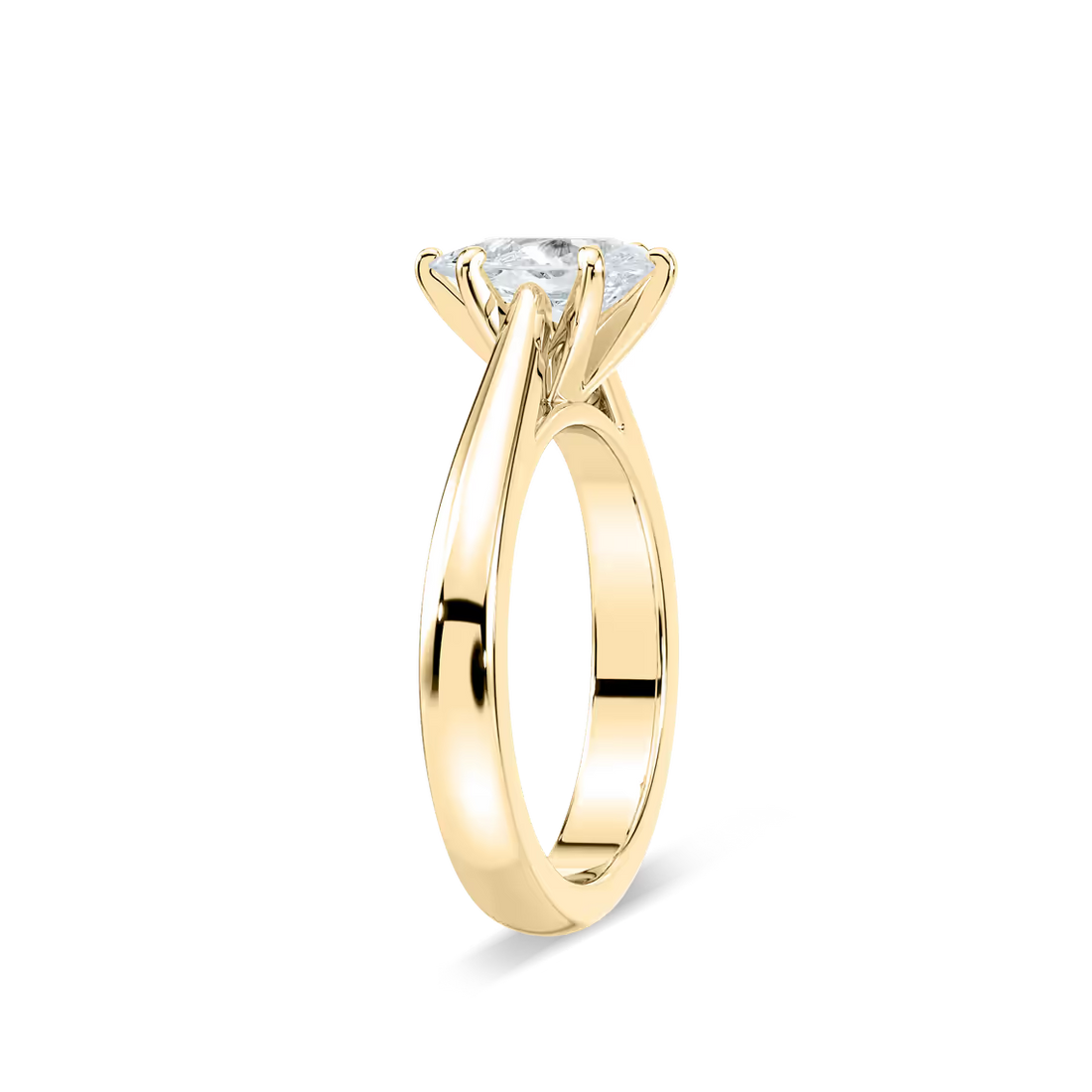 Solitaire Pear Cut Cathedral Engagement Ring