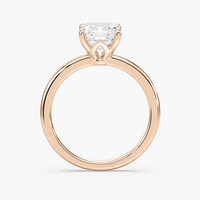 Delicate Four-Prong Asscher Cut Solitaire Engagement Ring