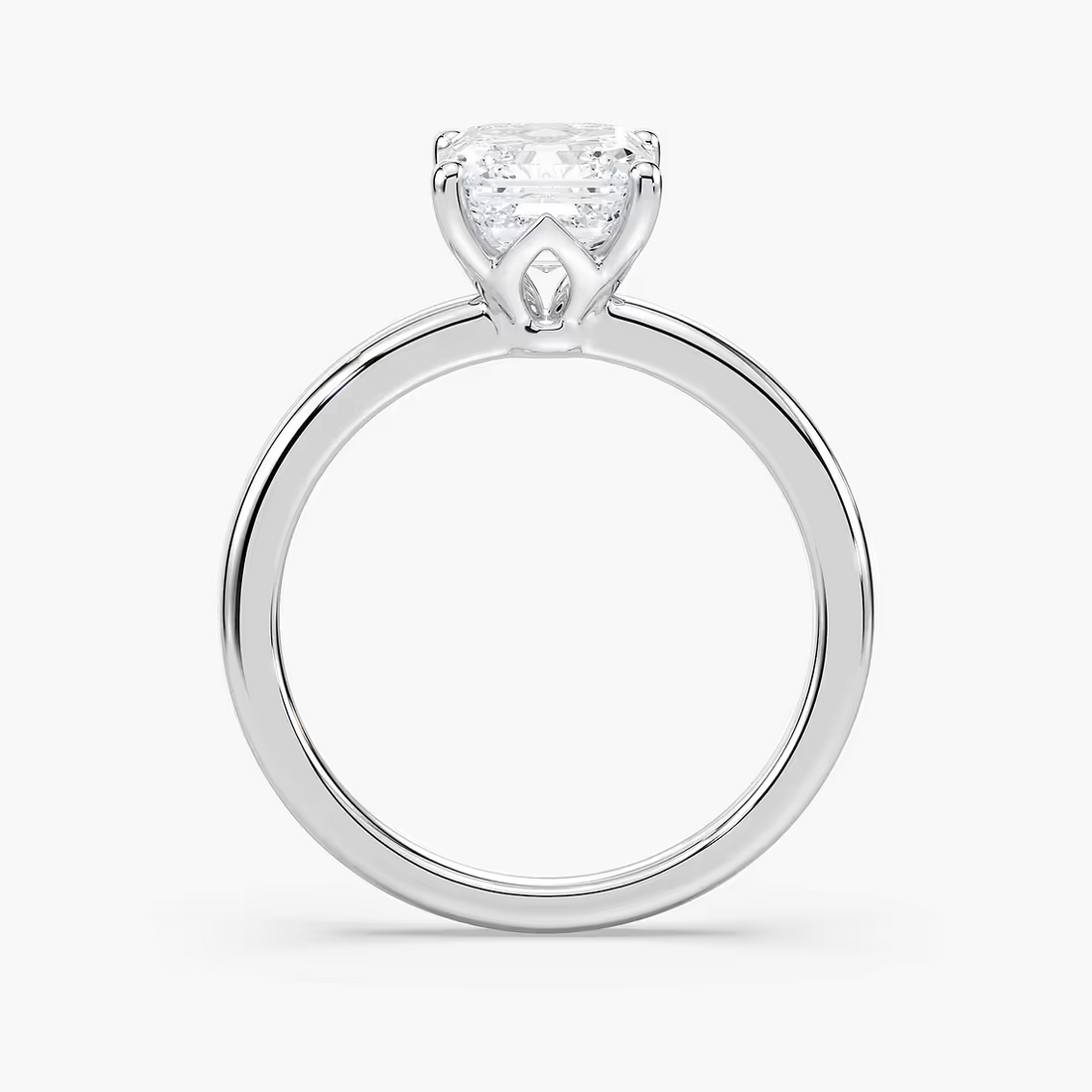 Delicate Four-Prong Asscher Cut Solitaire Engagement Ring