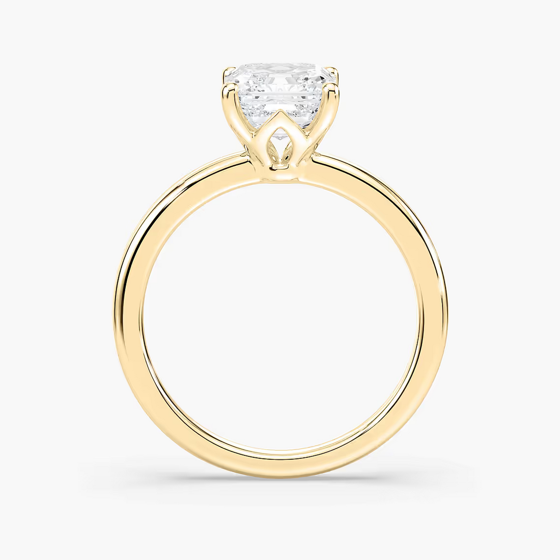 Delicate Four-Prong Asscher Cut Solitaire Engagement Ring