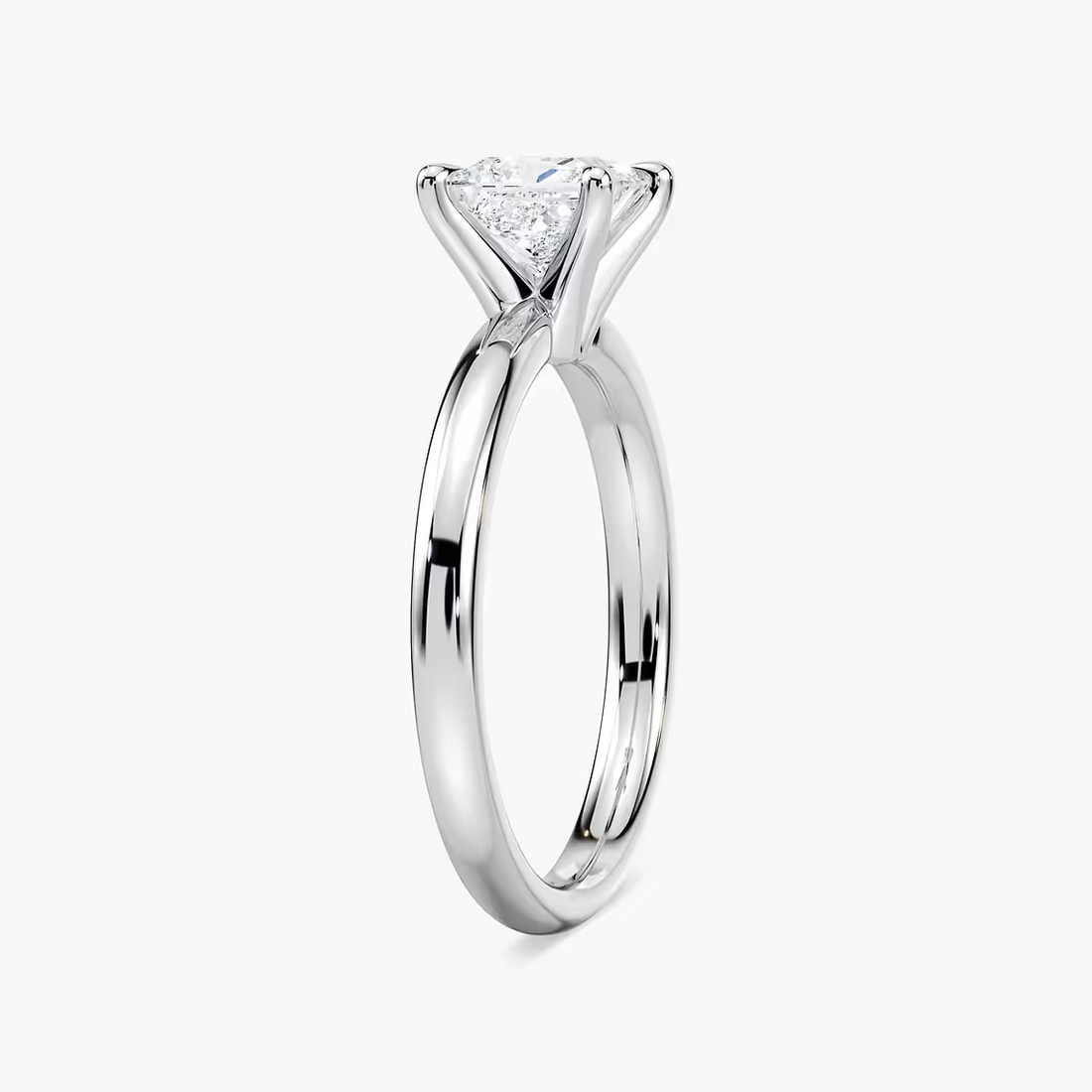 Four-Prong Princess Cut Solitaire Engagement Ring