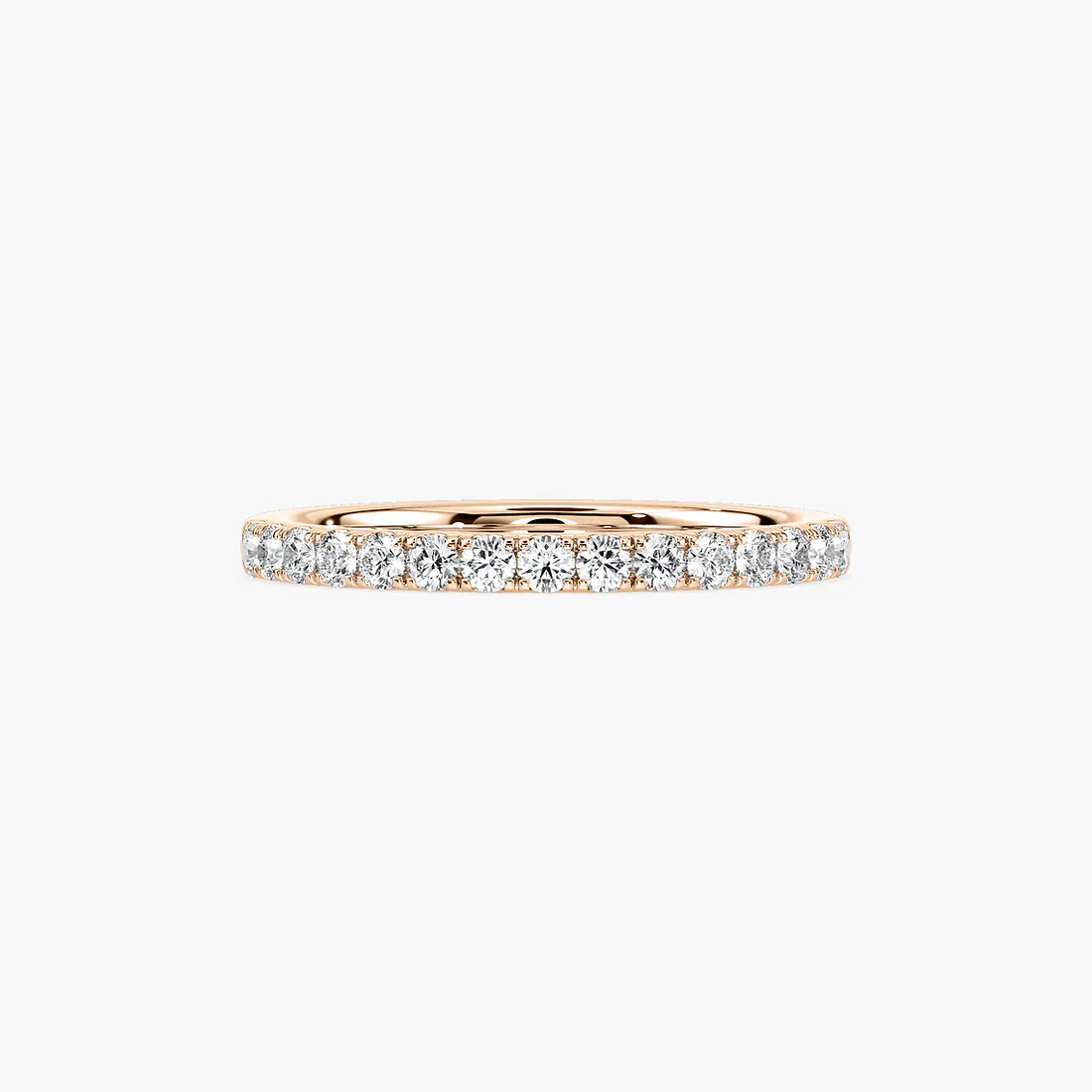 Round Shaped Pave Set Wedding Band