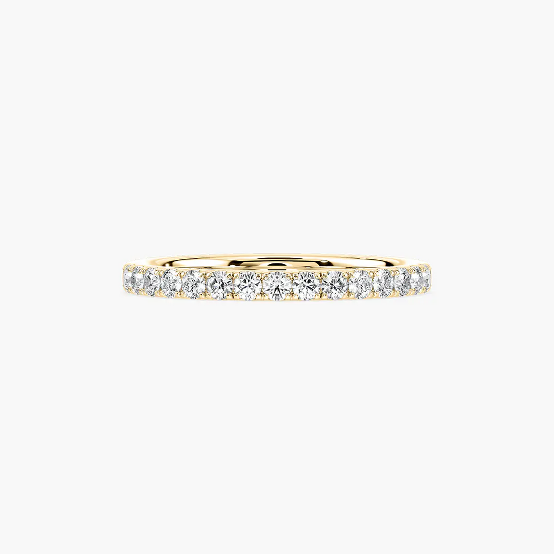 Round Shaped Pave Set Wedding Band