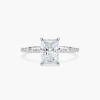 Radiant Cut Shared Prong Side Stone Engagement Ring