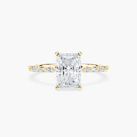 Radiant Cut Shared Prong Side Stone Engagement Ring
