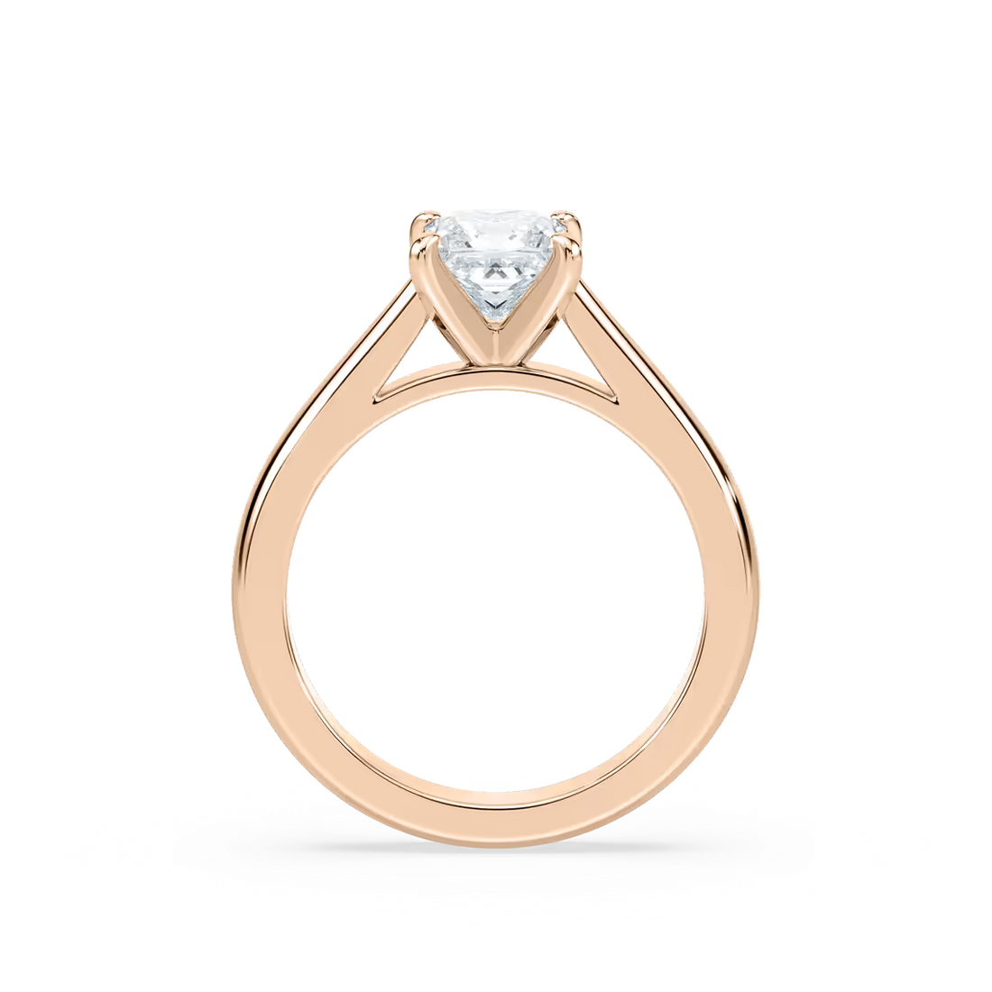Solitaire Princess Cut Cathedral Engagement Ring