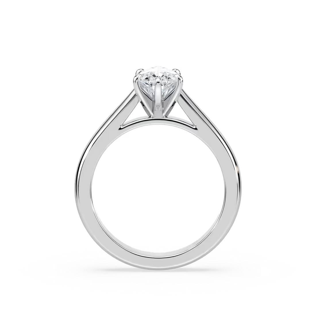 Solitaire Pear Cut Cathedral Engagement Ring