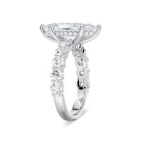 Marquise Cut Shared Prong Engagement Ring with Hidden Halo