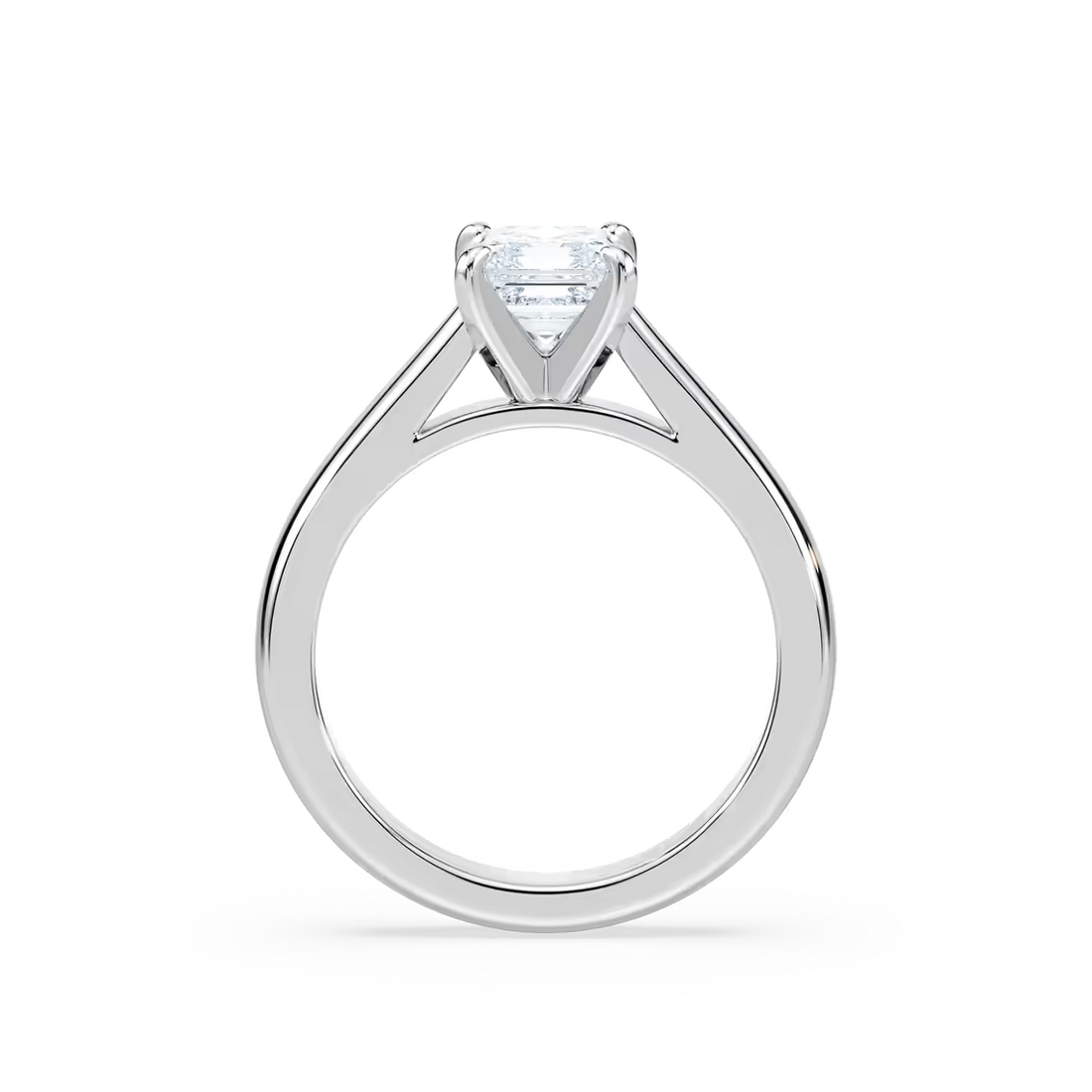 Solitaire Asscher Cut Cathedral Engagement Ring