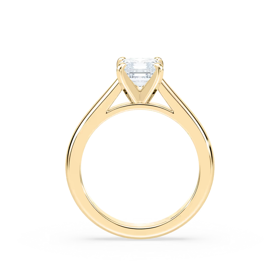 Solitaire Asscher Cut Cathedral Engagement Ring